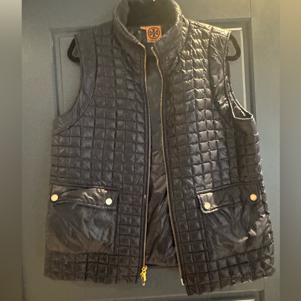 Tory Burch Navy Quilted Vest – Size L